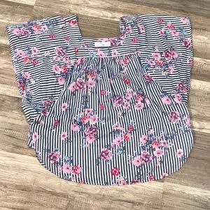 Time and Tru Striped floral blouse